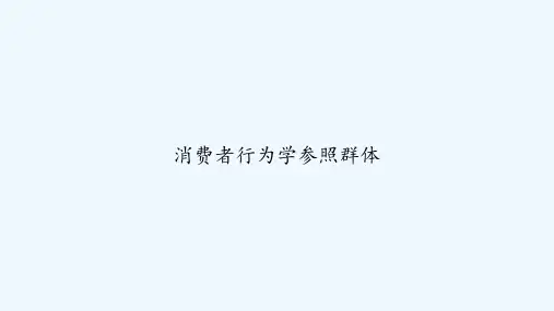 消费者行为学参照群体 PPT