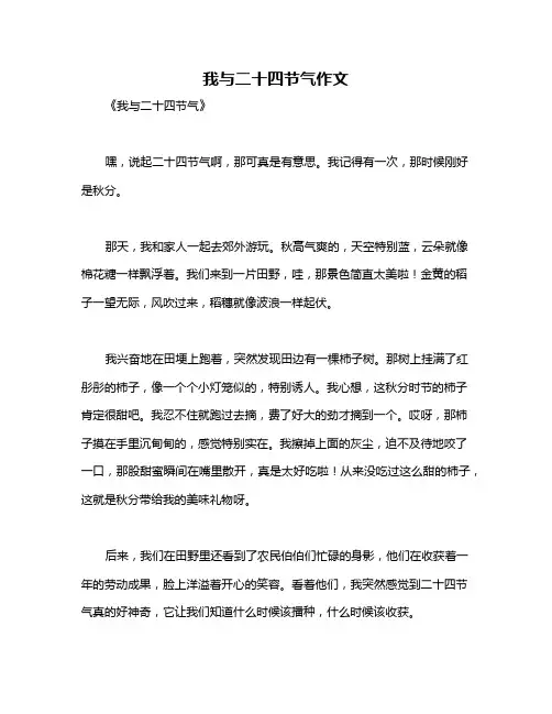 我与二十四节气作文
