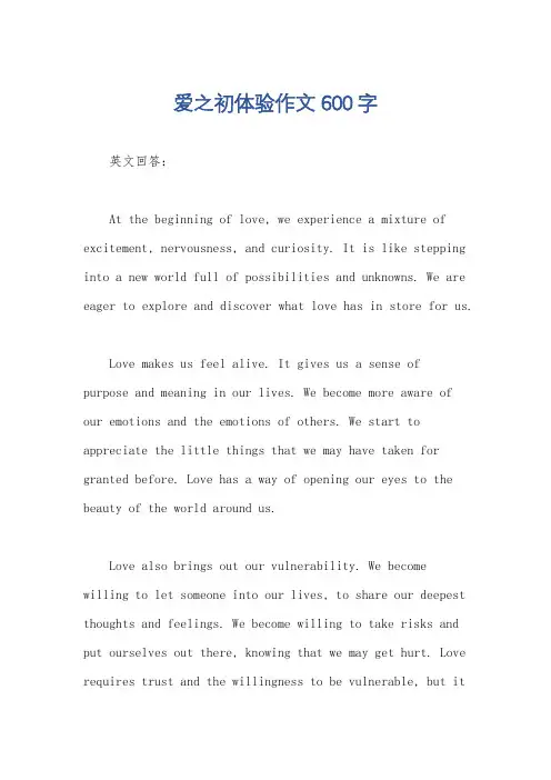 爱之初体验作文600字