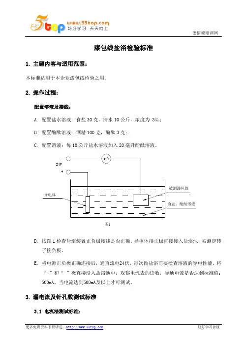 漆包线盐浴检验标准