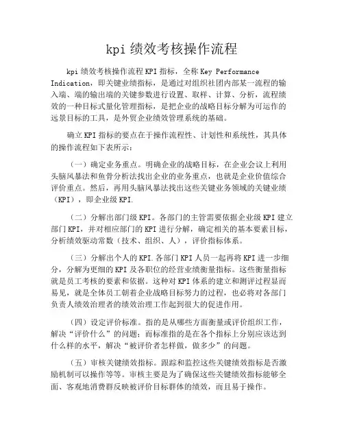 kpi绩效考核操作流程