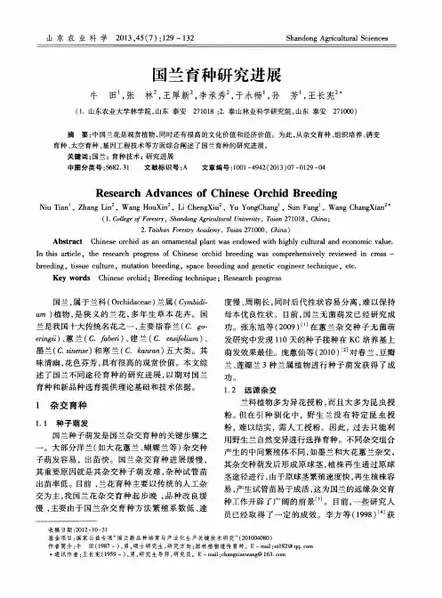 国兰育种研究进展