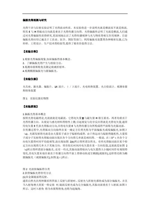 偏振光的观测与研究~~实验报告