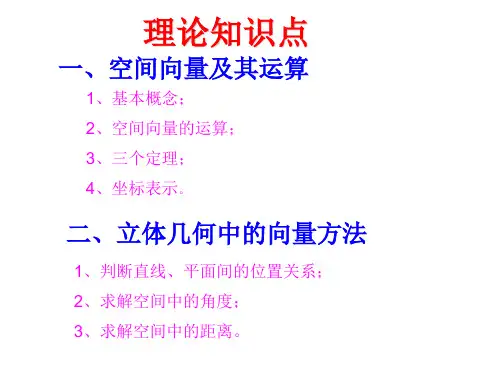 空间向量与立体几何复习课ppt课件