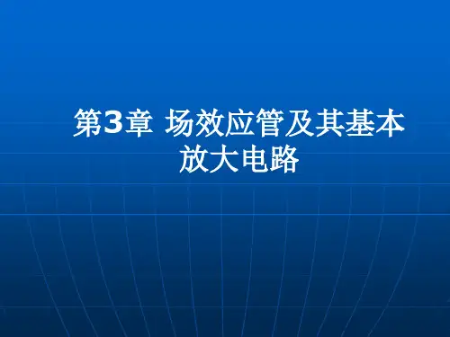 场效应管及其基本放大电路专业课件PPT