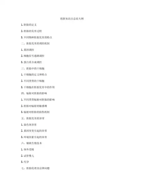 组胚知识点总结大纲