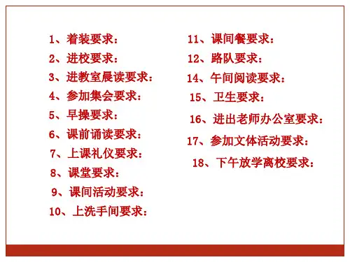 学生一日常规要求ppt课件