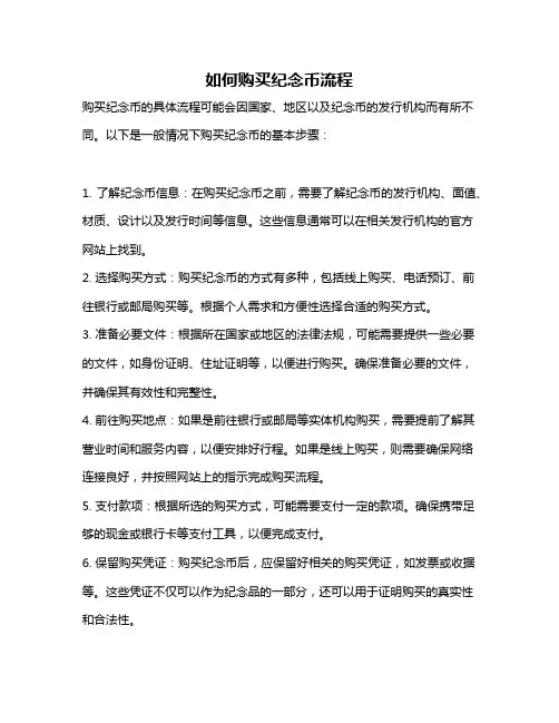 如何购买纪念币流程