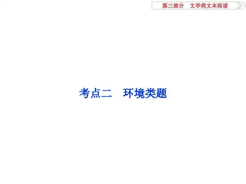 高考小说复习之环境