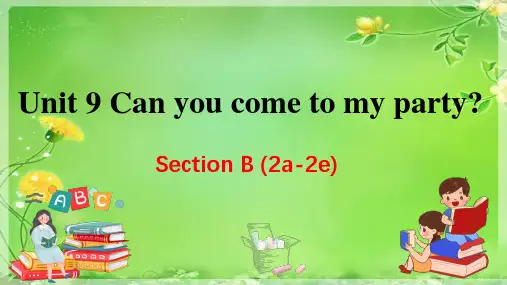 人教版八年级上册英语unit9Section B 2a-2e课件