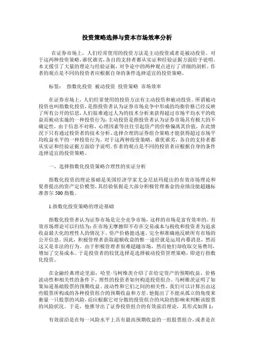 投资策略选择与资本市场效率分析