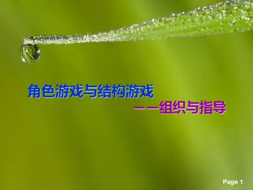 角色游戏与结构游戏的组织与指导