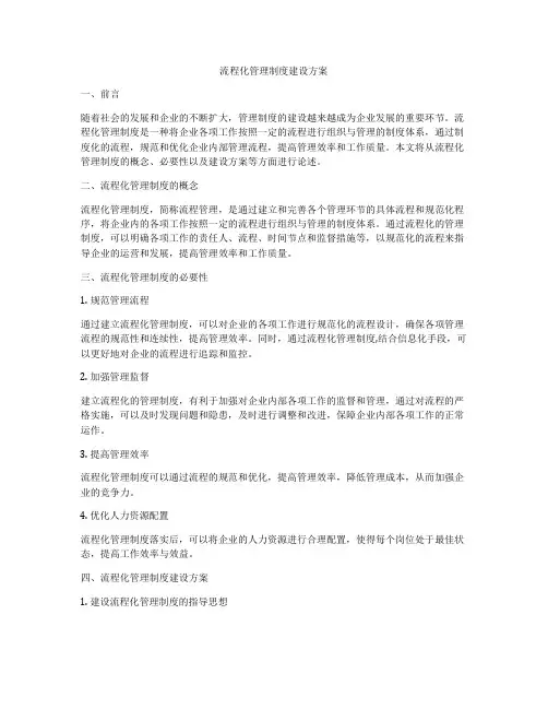 流程化管理制度建设方案