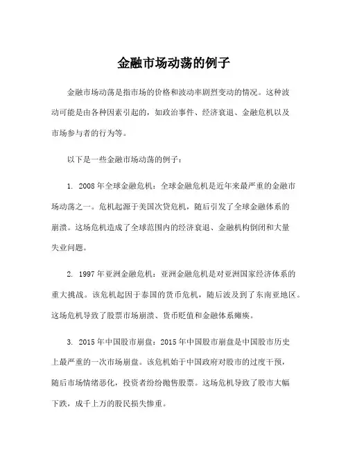 金融市场动荡的例子