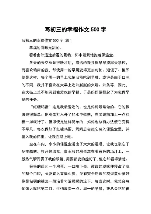 写初三的幸福作文500字_12