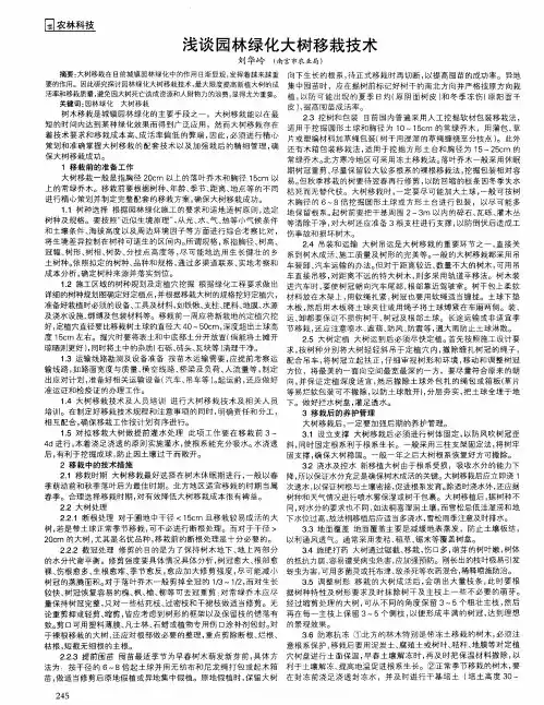 浅谈园林绿化大树移栽技术