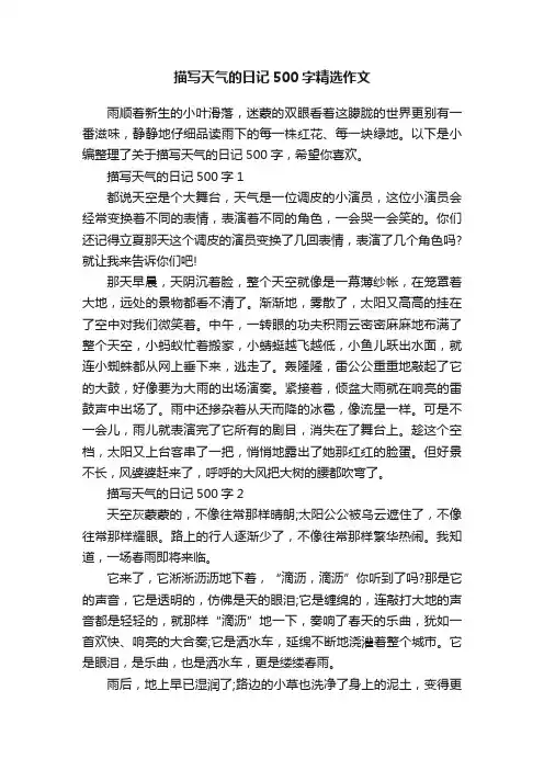 描写天气的日记500字精选作文