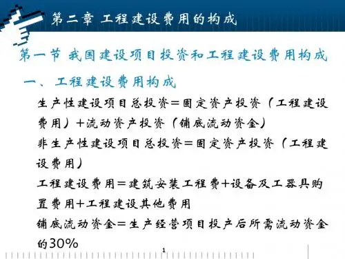 工程概预算 第2章 工程建设费用的构成