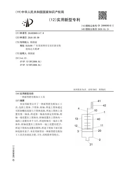 【CN209989348U】一种新型肥皂粉加工工具【专利】