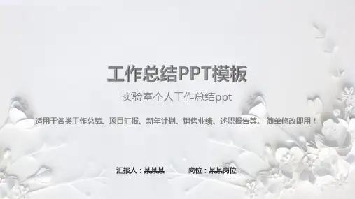 动态PPT-实验室个人工作总结ppt