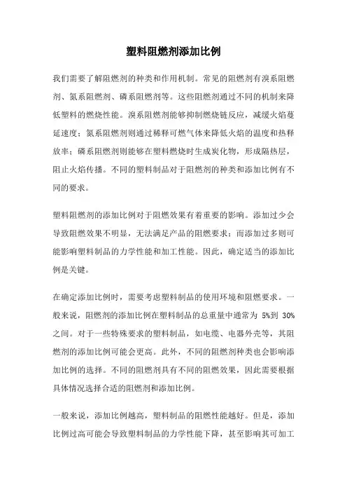 塑料阻燃剂添加比例