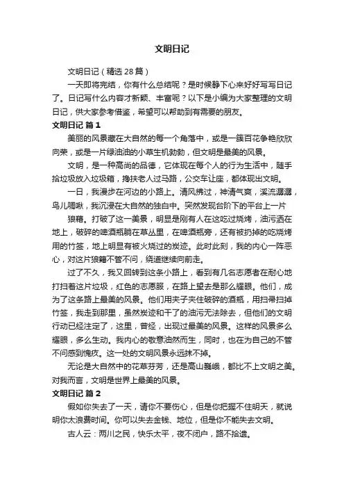 文明日记（精选28篇）
