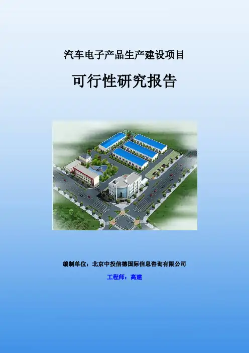 汽车电子产品生产建设项目可行性研究报告