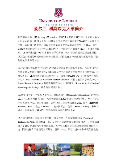 爱尔兰利莫瑞克大学简介