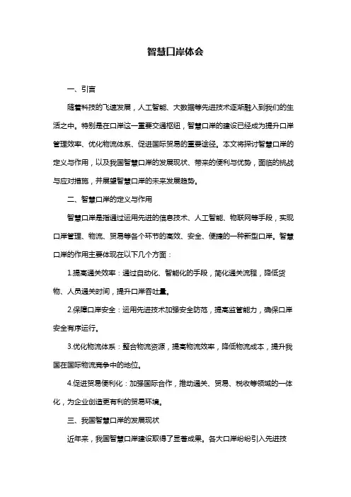 智慧口岸体会