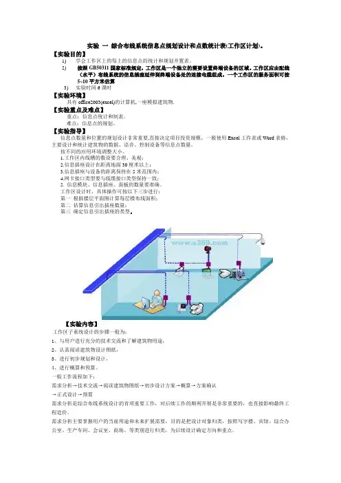 实训五 综合布线系统信息点规划设计和点数统计表6