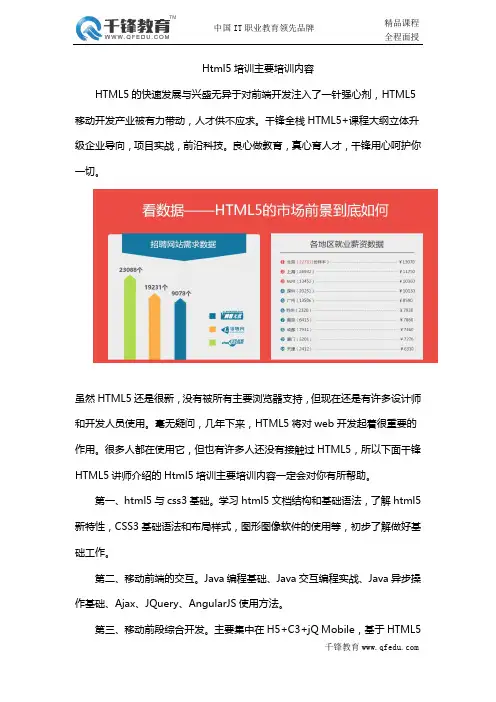 Html5培训主要培训内容