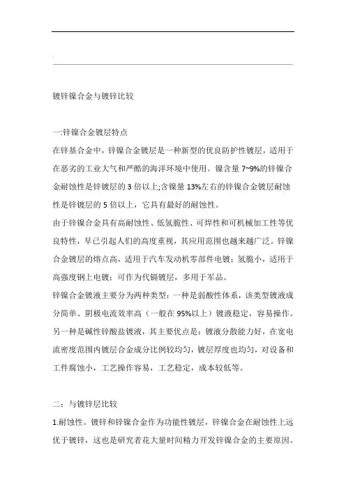镀锌镍合金与镀锌比较