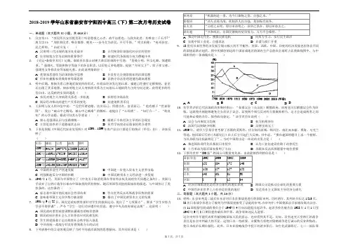 2018-2019学年山东省泰安市宁阳四中高三(下)第二次月考历史试卷-解析版