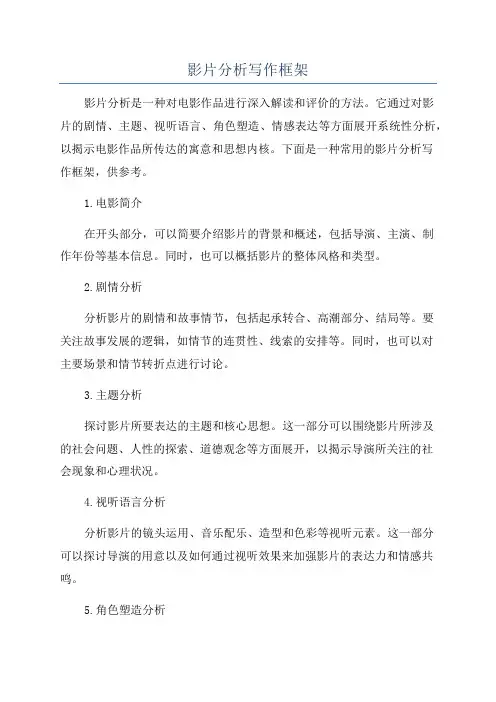 影片分析写作框架