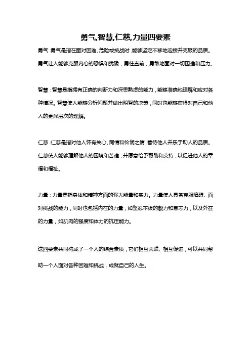 勇气,智慧,仁慈,力量四要素