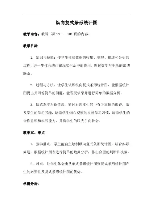 小学数学四年级上册《纵向复式条形统计图》教案