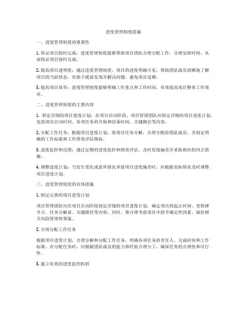 进度管理制度措施