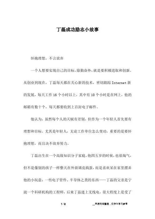 丁磊成功励志小故事_2