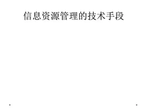 信息资源管理的技术手段