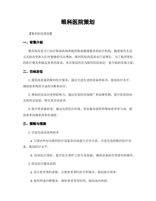 眼科医院策划