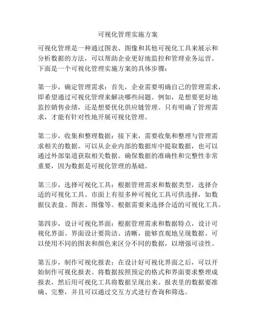 可视化管理实施方案