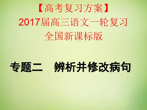 2017届高考语文一轮复习 专题二 辨析并修改病句课件
