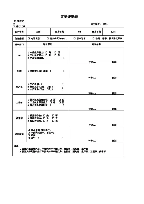 电器-灯饰PMC生产计划表单模板