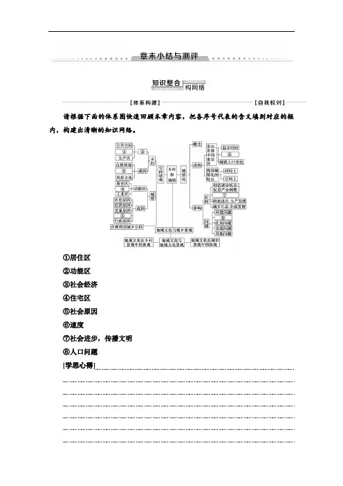 2020-2021学年地理中图版(2019)必修第二册教师文档：第2章 章末小结与测评 Word版