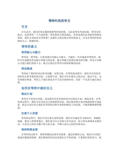 等待时机的作文