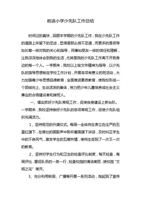 少先队工作总结2
