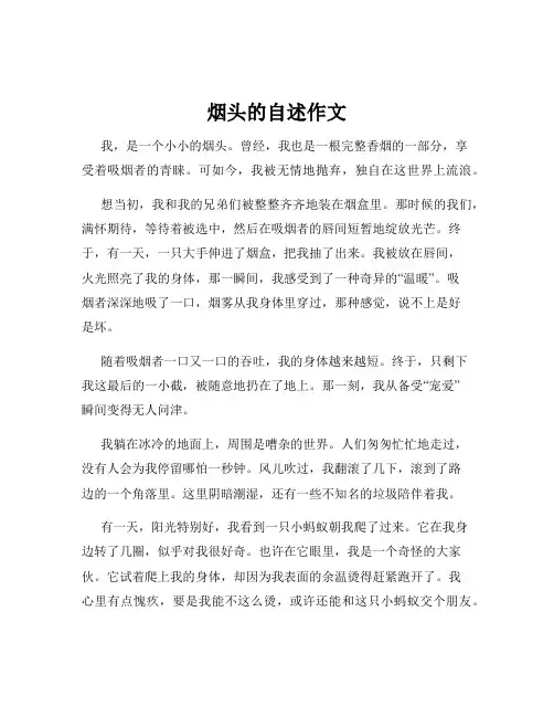 烟头的自述作文