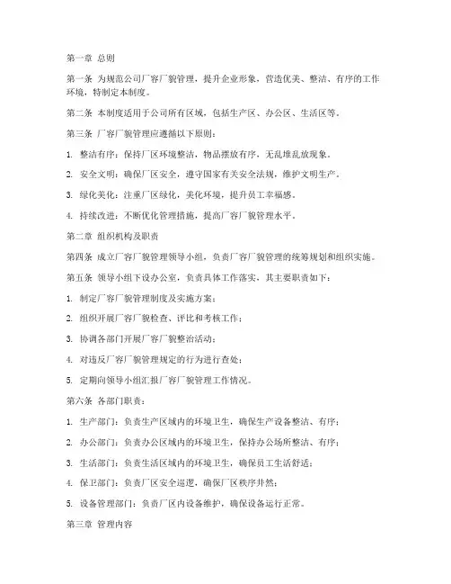 厂容厂貌精细化管理制度