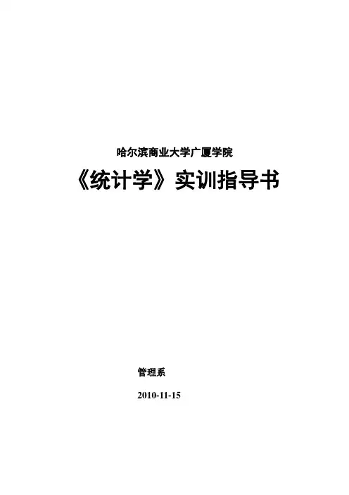 统计学实训指导书20101115