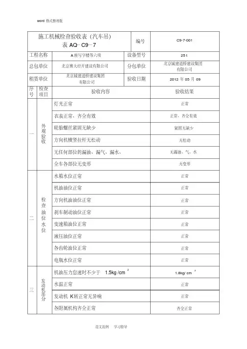 汽车吊检查验收表-精选.pdf